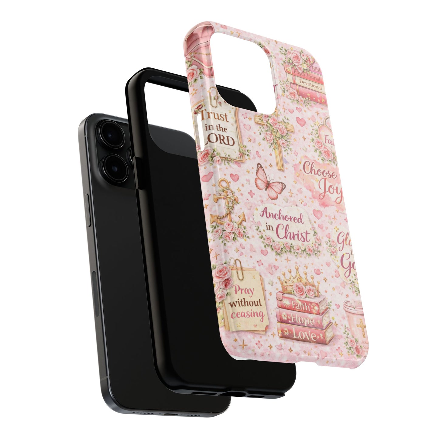 Anchored In Christ Phone Case | Christian floral iPhone Case