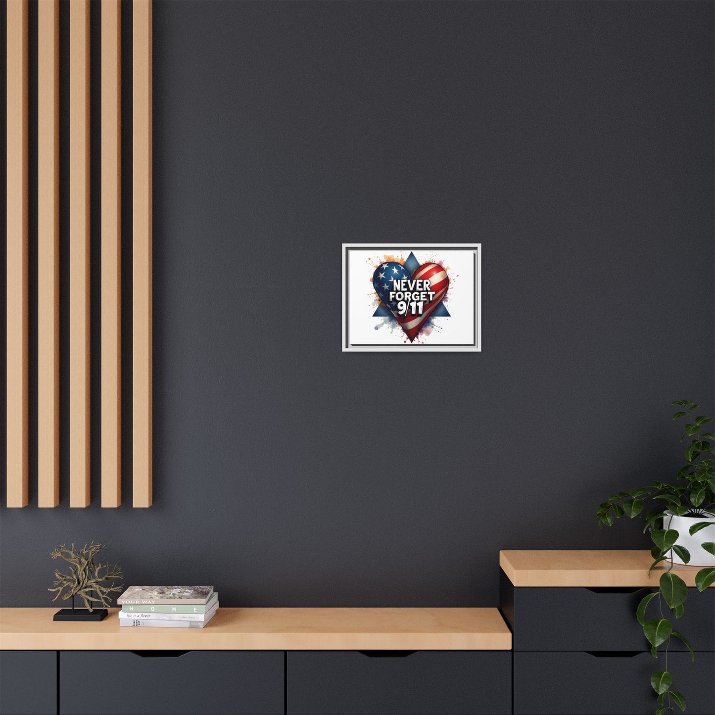 Never Forget 9/11 Framed Canvas Print