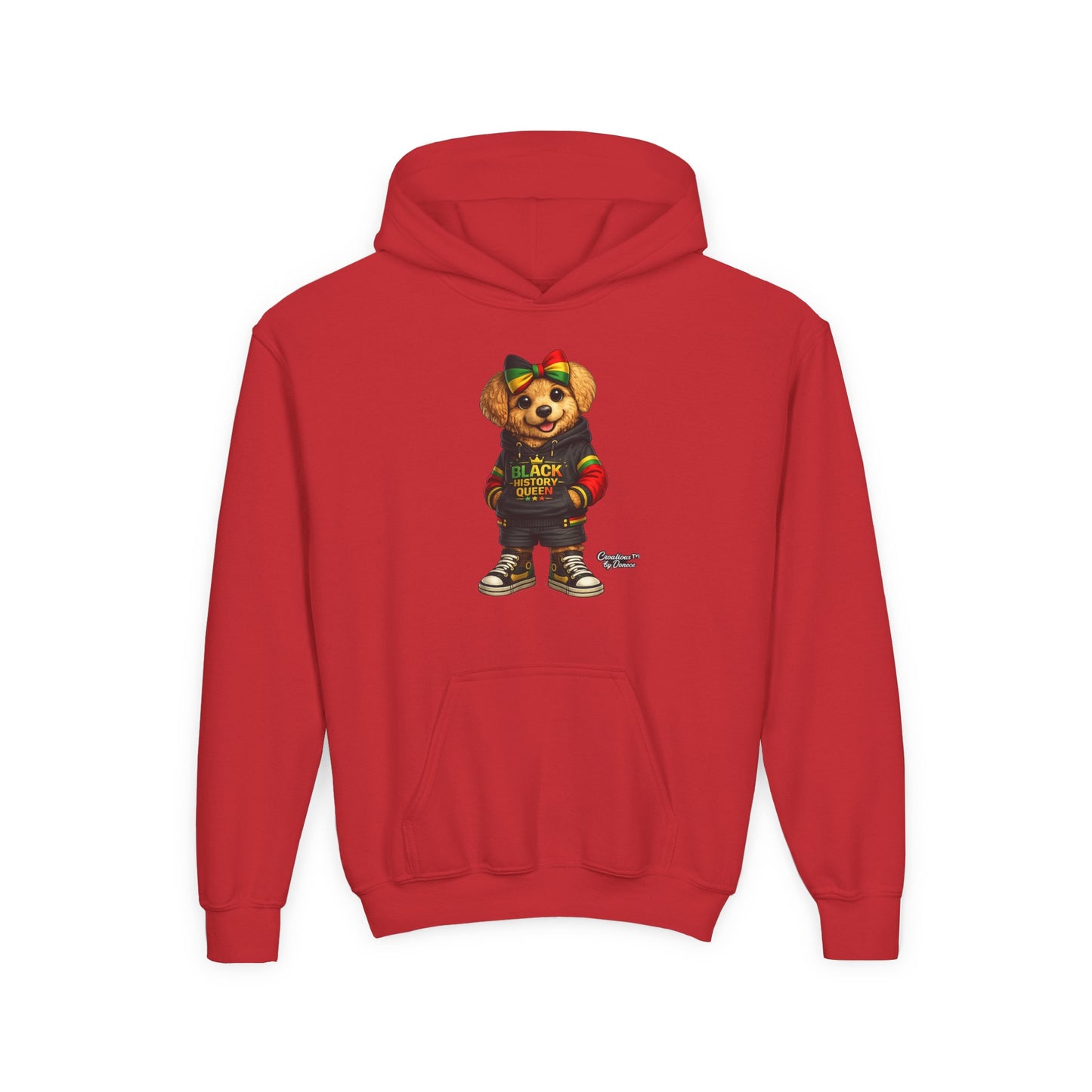 Youth Hoodie — Rasta Bear "Black History Greatness" Kids Pullover