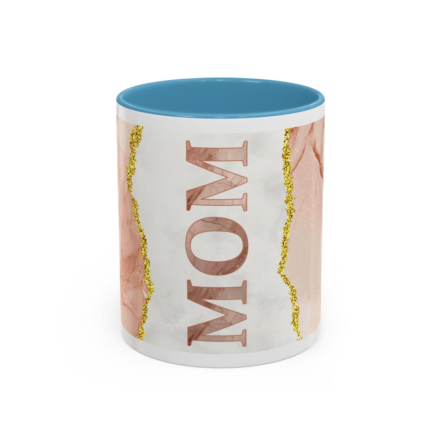 Mom Marble Accent Coffee Mug — Rose Gold & Gold Vein 11/15oz Gift
