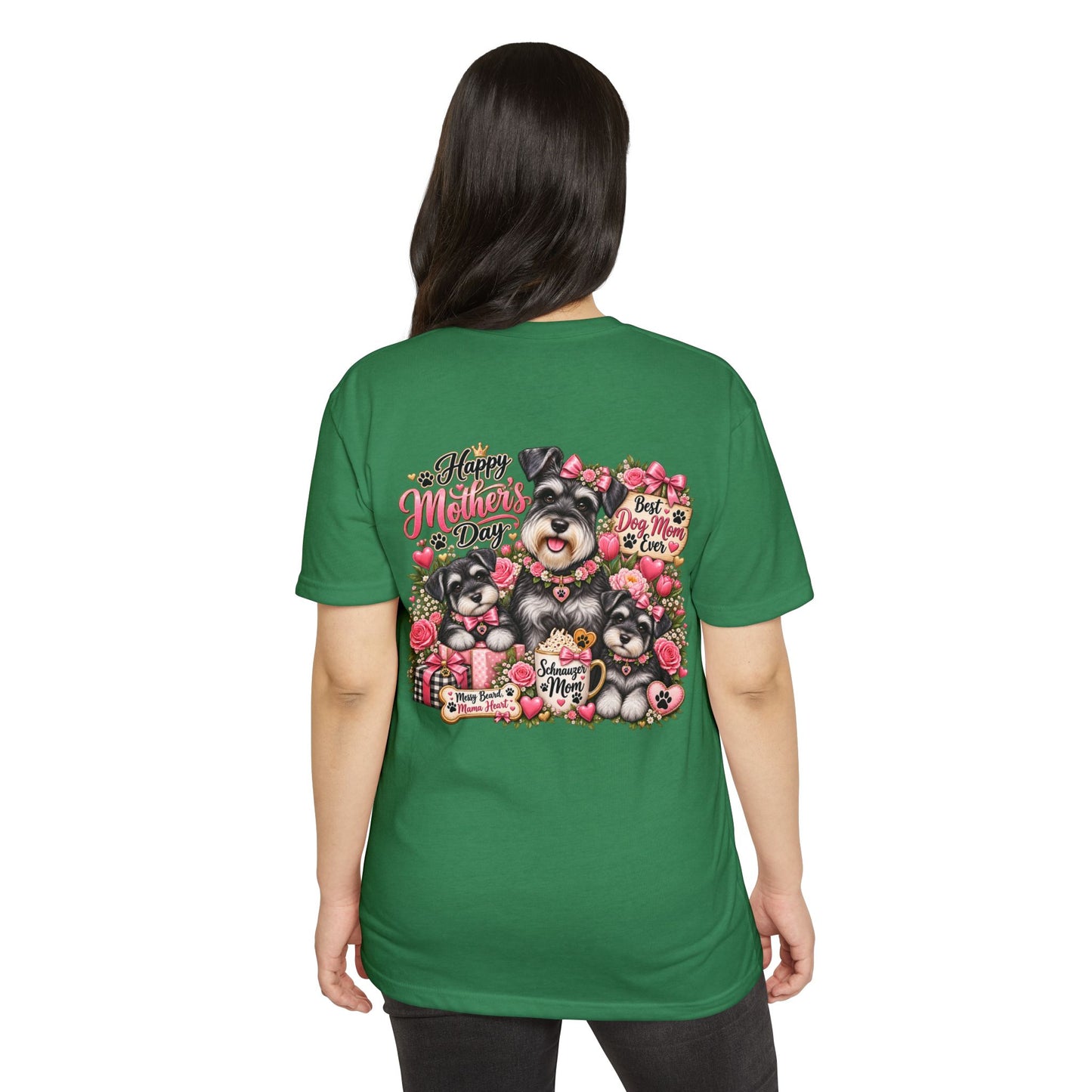 Mother's Day Schnauzer T-Shirt — "Happy Mother's Day" Dog Mom Tee