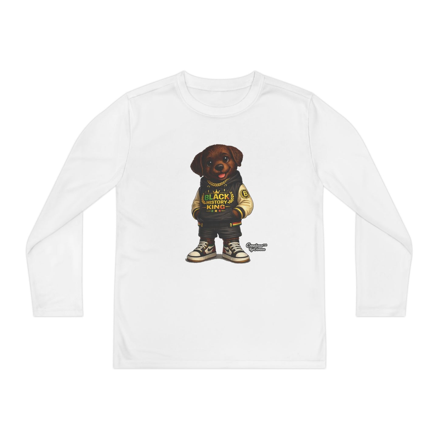 Youth Long Sleeve Tee — 'Lil Black Lab' Cute Puppy Graphic Shirt