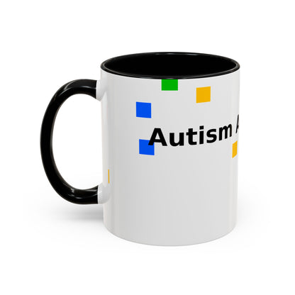 Autism Acceptance Accent Coffee Mug – Colorful Puzzle Square Design (11/15 oz)