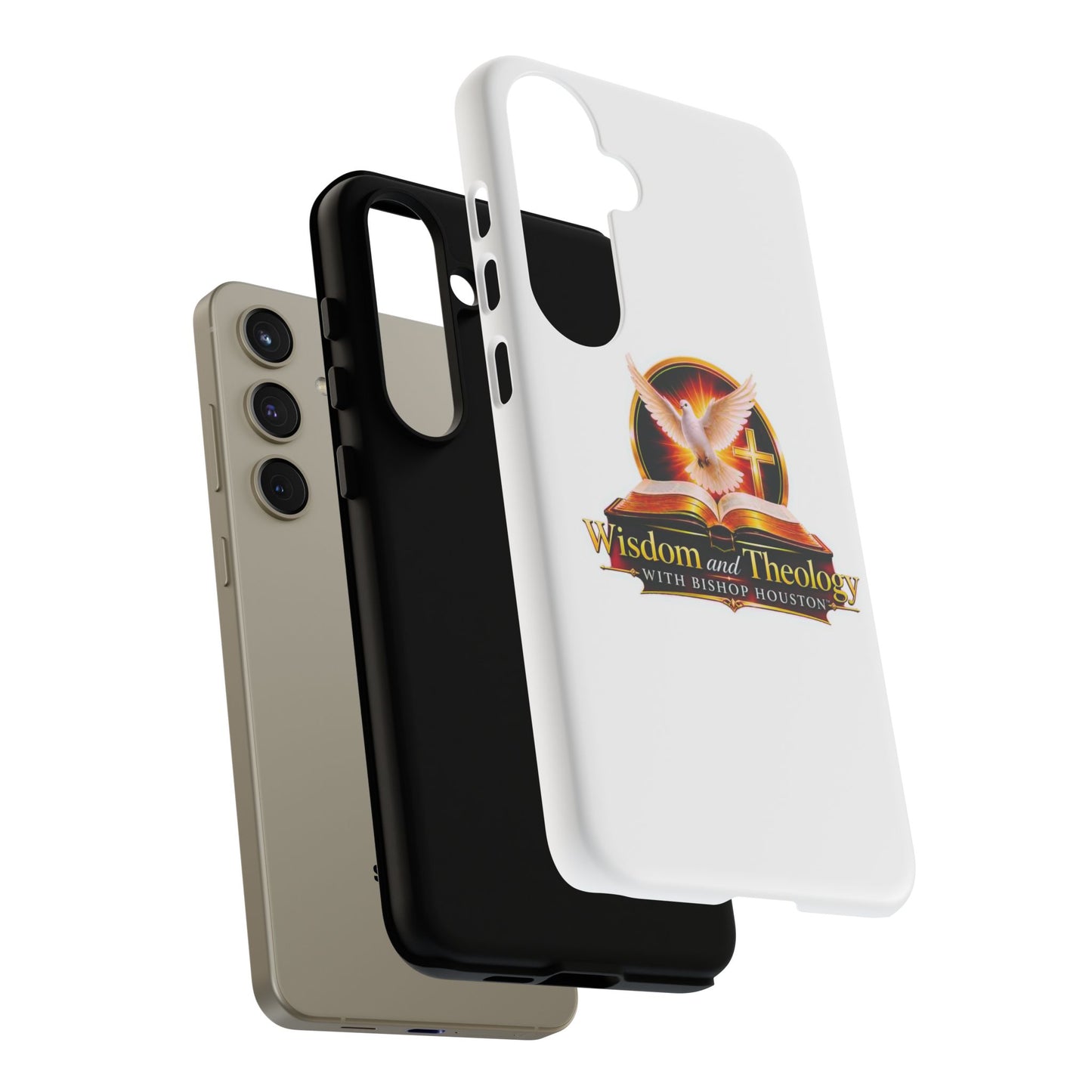 Wisdom and Theology Phone Case — Christian Dove & Cross Protective Tough Case