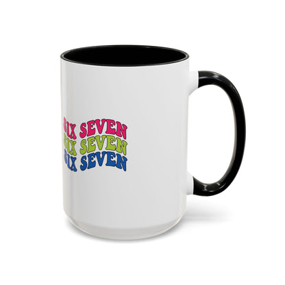 Six Seven Retro Accent Coffee Mug — Colorful 11/15oz Ceramic Tea Cup
