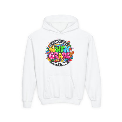 Kids' 4th Grade Hoodie – "Watch Out 4th Grade Here I Come" Colorful Back-to-School Sweatshirt
