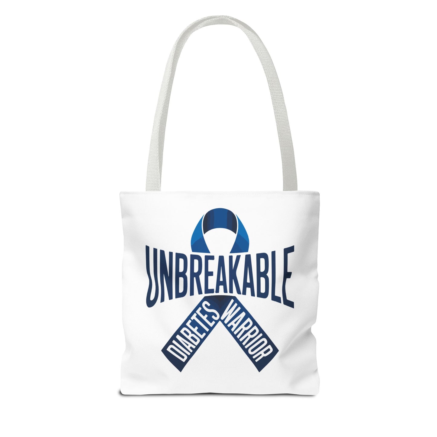 Diabetes Warrior Unbreakable Tote Bag – Blue Awareness Ribbon All-Over Print
