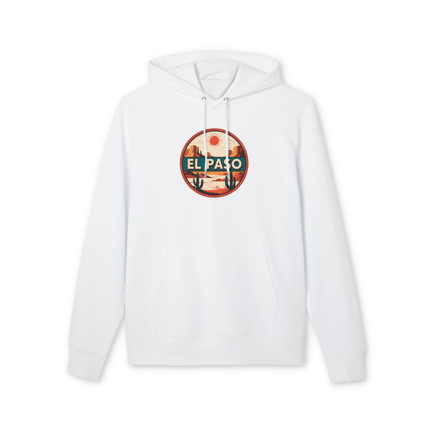 El Paso Desert Badge Hoodie — Retro Southwest Travel Pullover