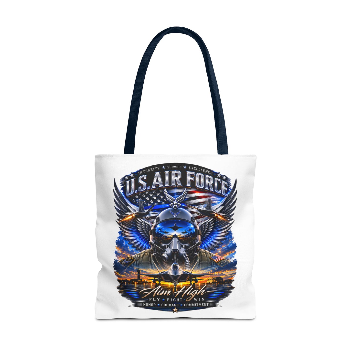 U.S. Air Force Aviator Tote Bag – 'Aim High' Military Pilot Design