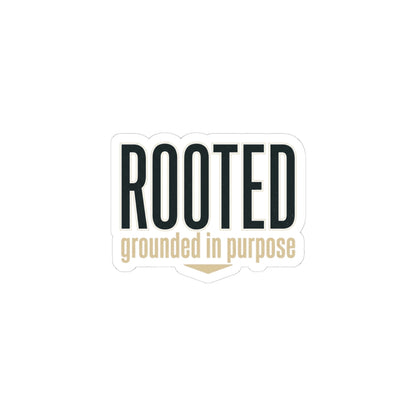 Rooted — Kiss-Cut Stickers | faith streetwear, bold type