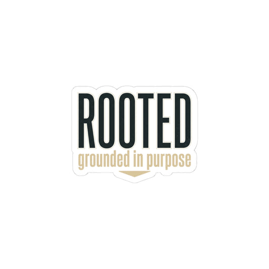 Rooted — Kiss-Cut Stickers | faith streetwear, bold type