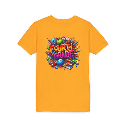 Fourth Grade Youth T‑Shirt – Colorful School Supplies Back to School Tee
