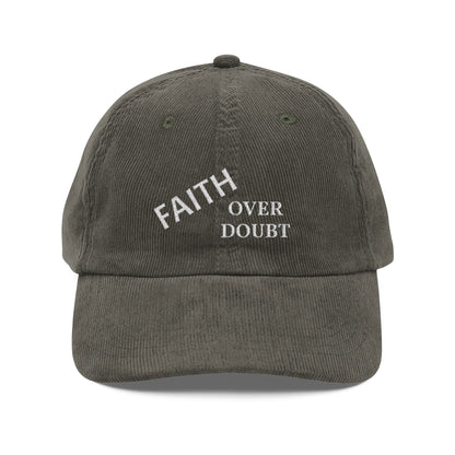 Faith Over Doubt Embroidered Corduroy Cap