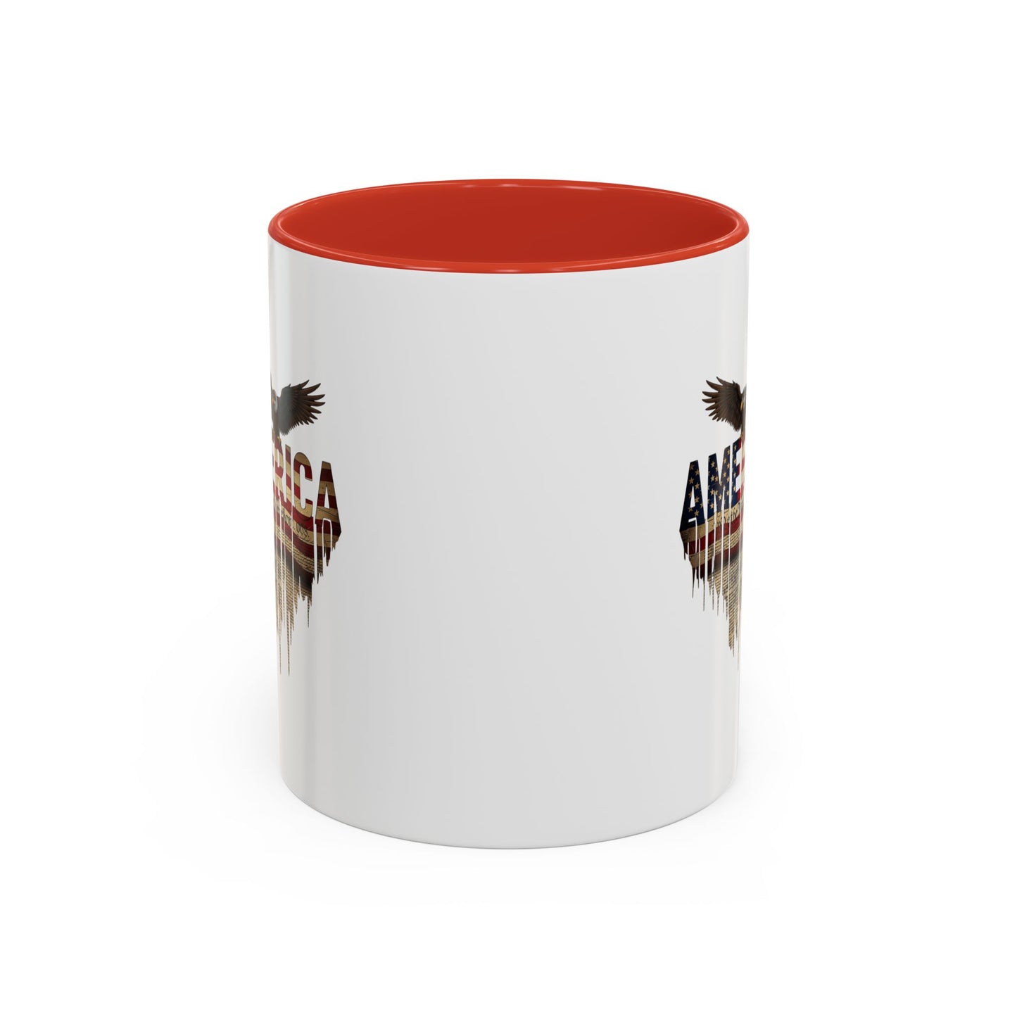 America Eagle Flag Accent Coffee Mug – Patriotic 11/15oz Ceramic