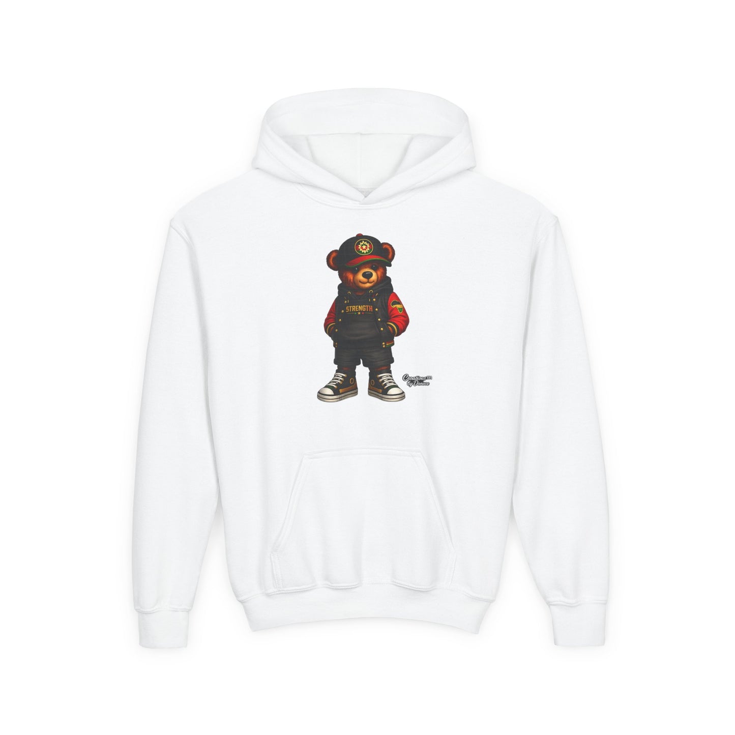 Youth Bear Hoodie – Streetwear Teddy Graphic Pullover for Kids