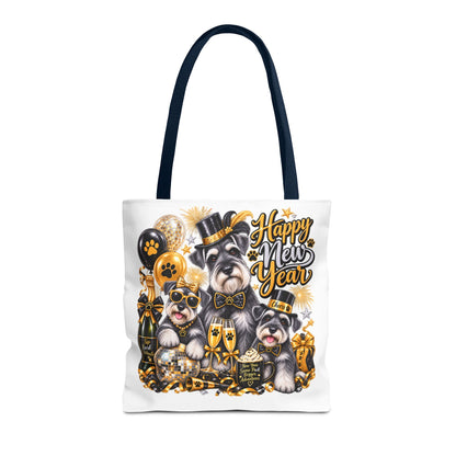 Happy New Year Dog Tote Bag — Festive Party Pups All-Over Print