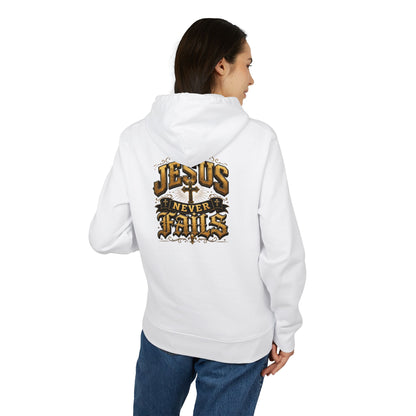 Jesus Never Fails Hoodie — Faith-Based Christian Pullover