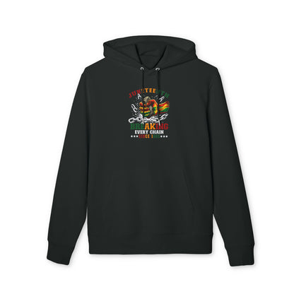Cruiser Hoodie — "Just A Breath Away" Breaking Every Chain Rasta Fist Design