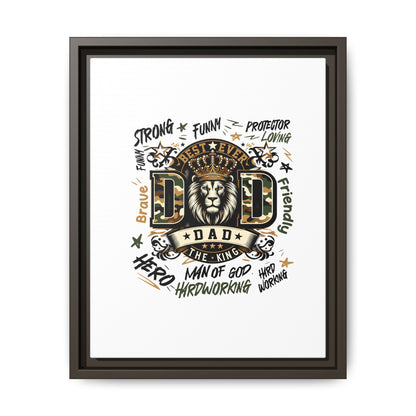 Framed Matte Canvas 'Best Ever DAD' Wall Art – Lion King Design, Father’s Day Gift