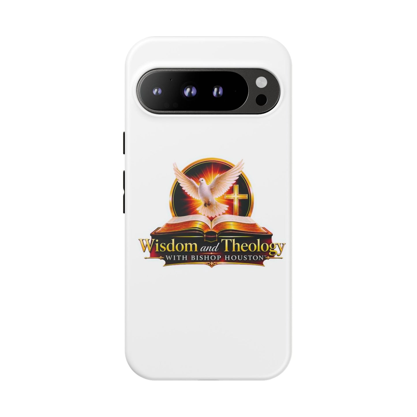 Wisdom and Theology Phone Case — Christian Dove & Cross Protective Tough Case