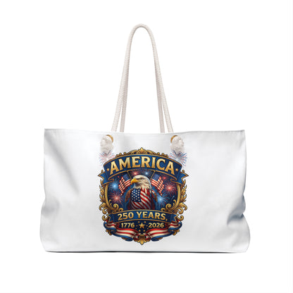 America 250th Anniversary Weekender Bag — Patriotic Eagle Travel Tote (1776–2026)