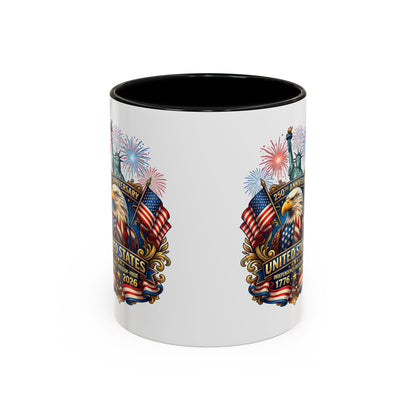 Patriotic Coffee Mug — United States 250th Anniversary Eagle & Fireworks (11/15oz)