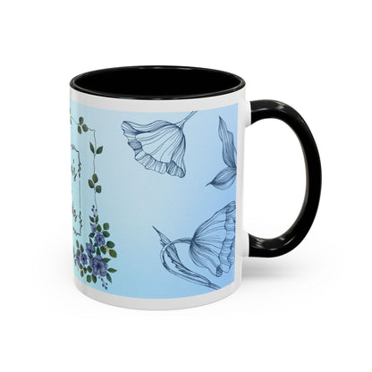 Mother's Heart Floral Accent Coffee Mug — "A Mother's Heart Never Fades"