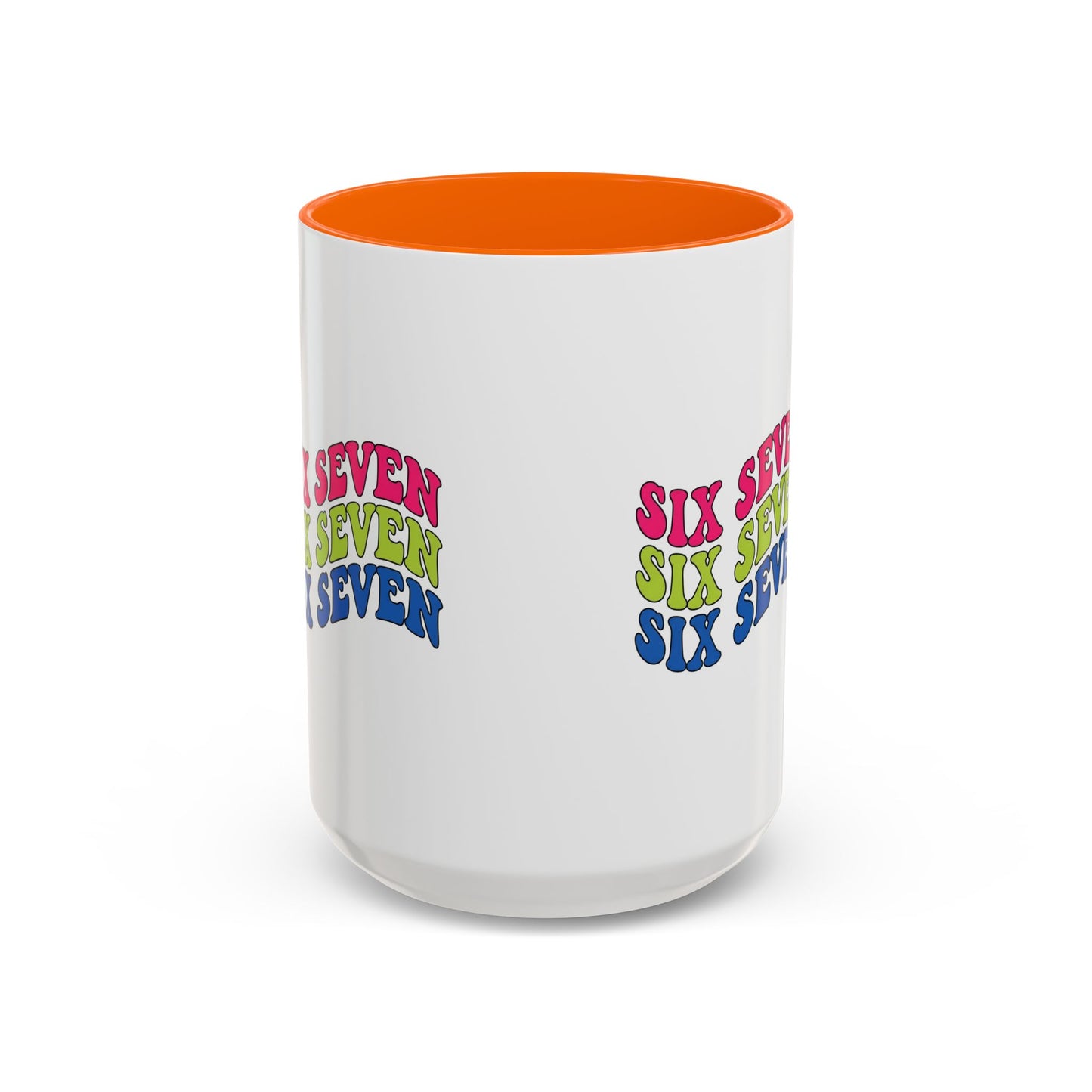 Six Seven Retro Accent Coffee Mug — Colorful 11/15oz Ceramic Tea Cup