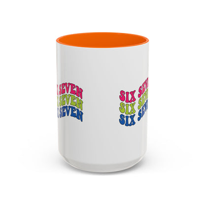 Six Seven Retro Accent Coffee Mug — Colorful 11/15oz Ceramic Tea Cup