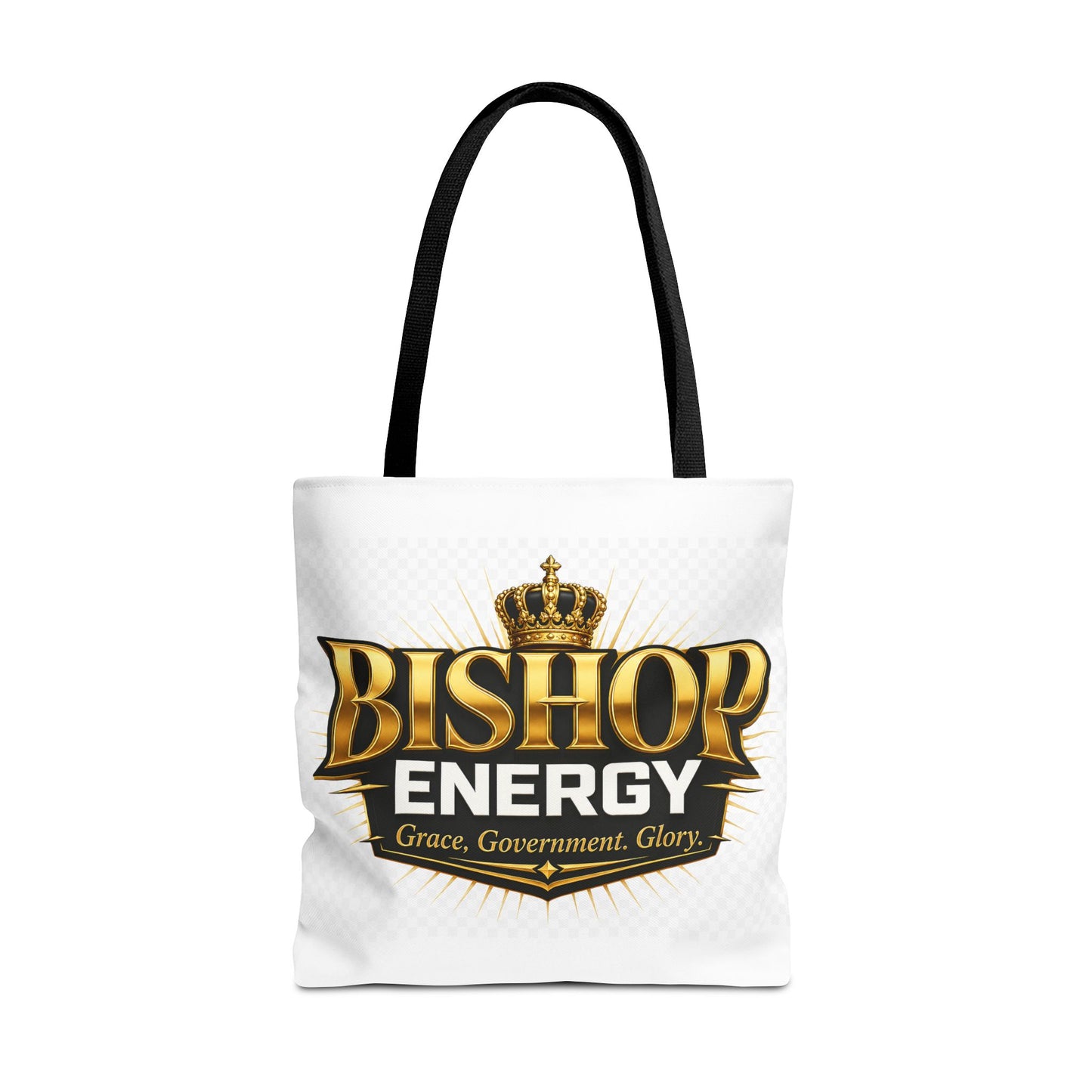 Bishop Energy Tote Bag — Gold Crown Logo Tote for Church Leaders & Faith Events