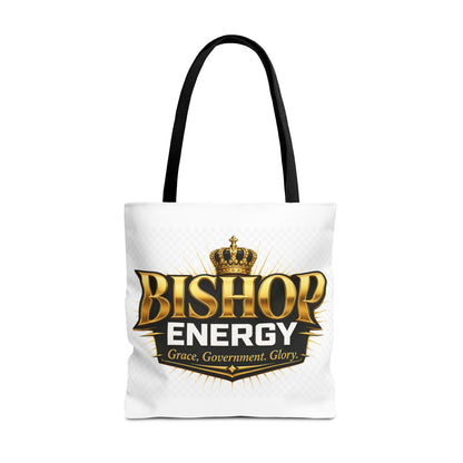 Bishop Energy Tote Bag — Gold Crown Logo Tote for Church Leaders & Faith Events