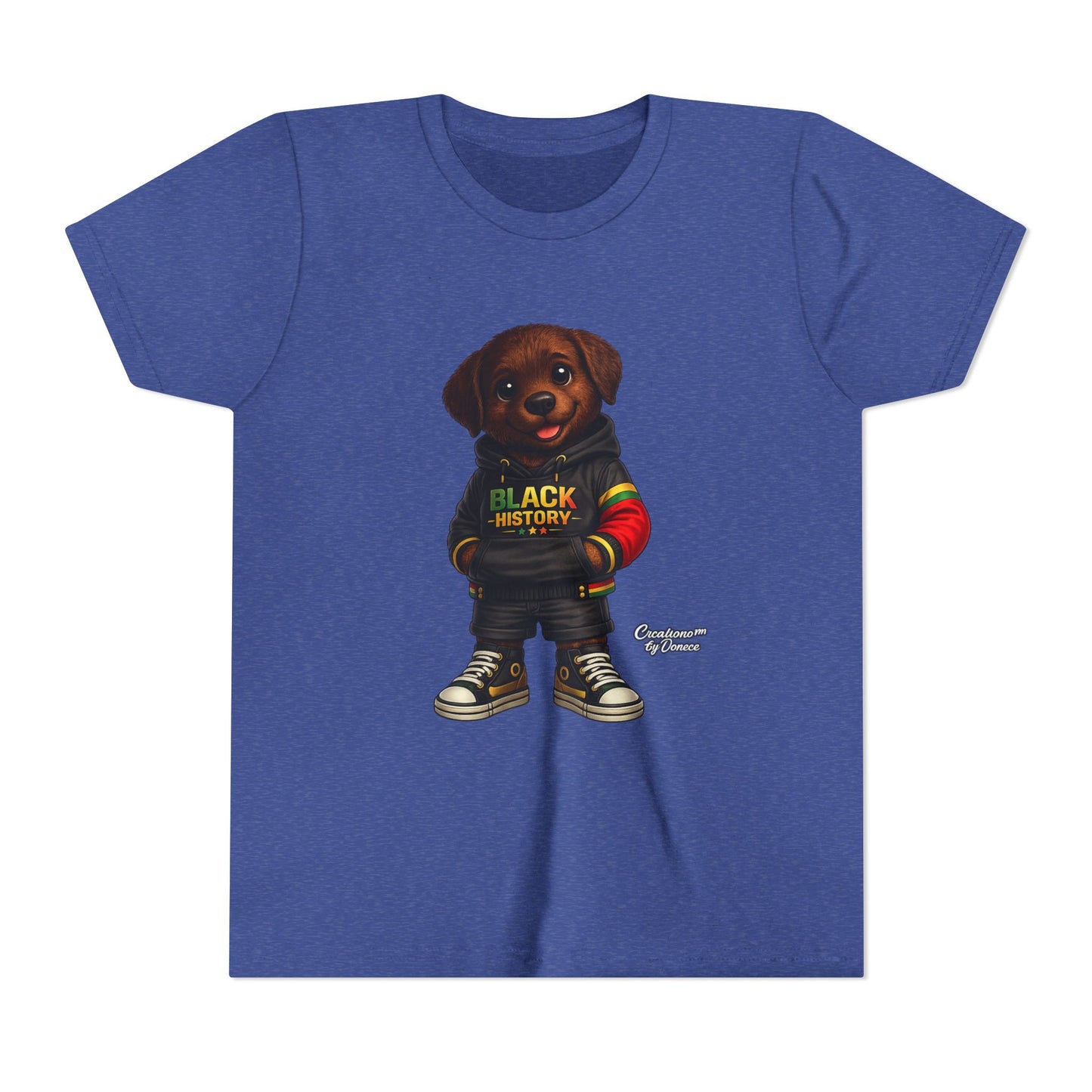 Youth Tee — Cute Puppy 'Black History' Graphic Shirt