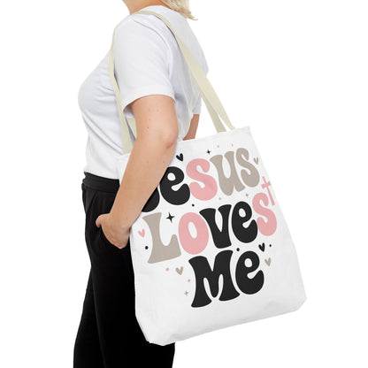 Jesus Loves Me Tote Bag - Faith-Inspired Christian Scripture Canvas Tote