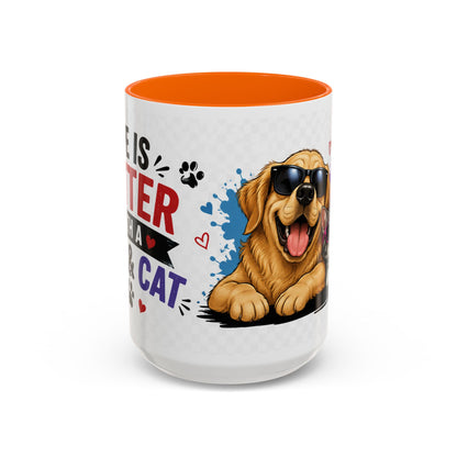 Dog and Cat Coffee Mug — 'This Is My Healer I'm A Cat' Cute Pet Lover Accent Mug (11/15oz)