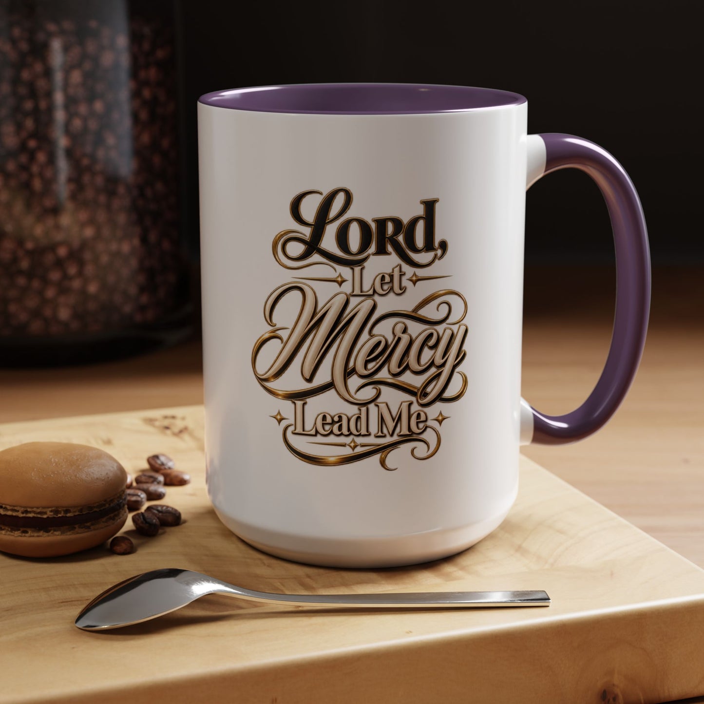 Lord, Let Mercy Lead Me Accent Coffee Mug — Inspirational Christian Scripture 11/15oz