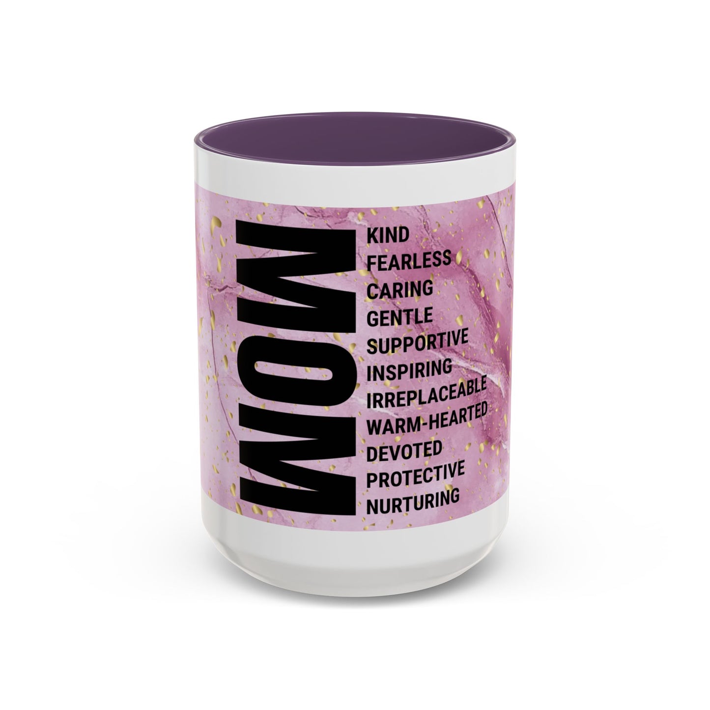 Mom Definition Accent Coffee Mug – Inspirational Pink Marble Mother’s Day Gift (11/15oz)