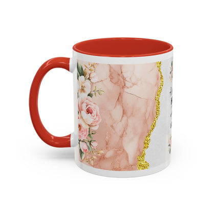 Mother's Heart Floral Accent Coffee Mug – “A Mother's Heart…Where Love Speaks the Loudest” (11/15oz)