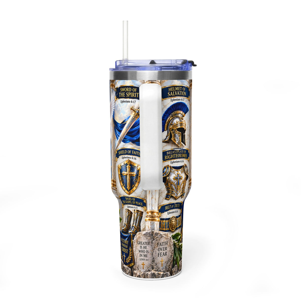 Armor of God 40oz Thermal Tumbler — Christian Inspirational Travel Mug