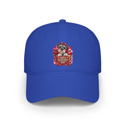 Valentine's Day Puppy Heart Cap – 'Happy Valentine's Day' Low Profile Baseball Hat
