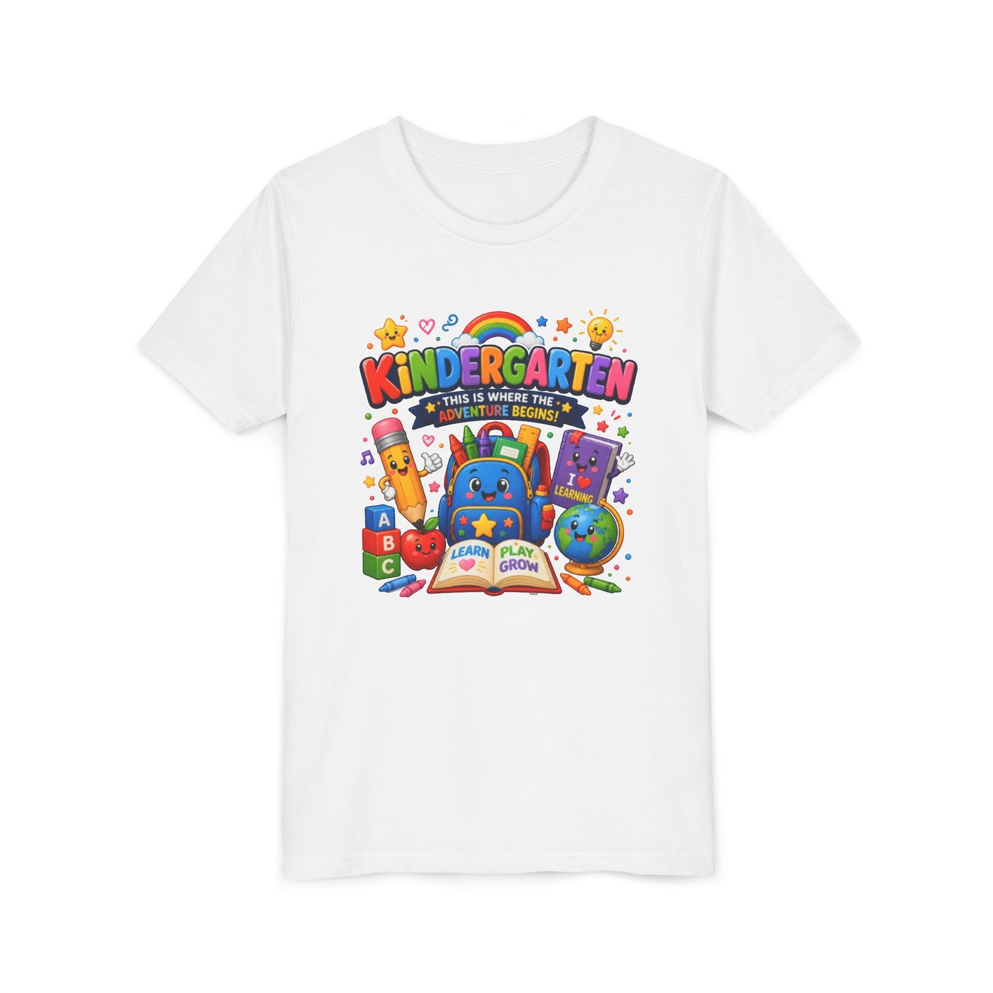 Kindergarten Kids T‑Shirt — 'Kindergarten: This Is Where the Fun Begins' Colorful Back-to-School Tee