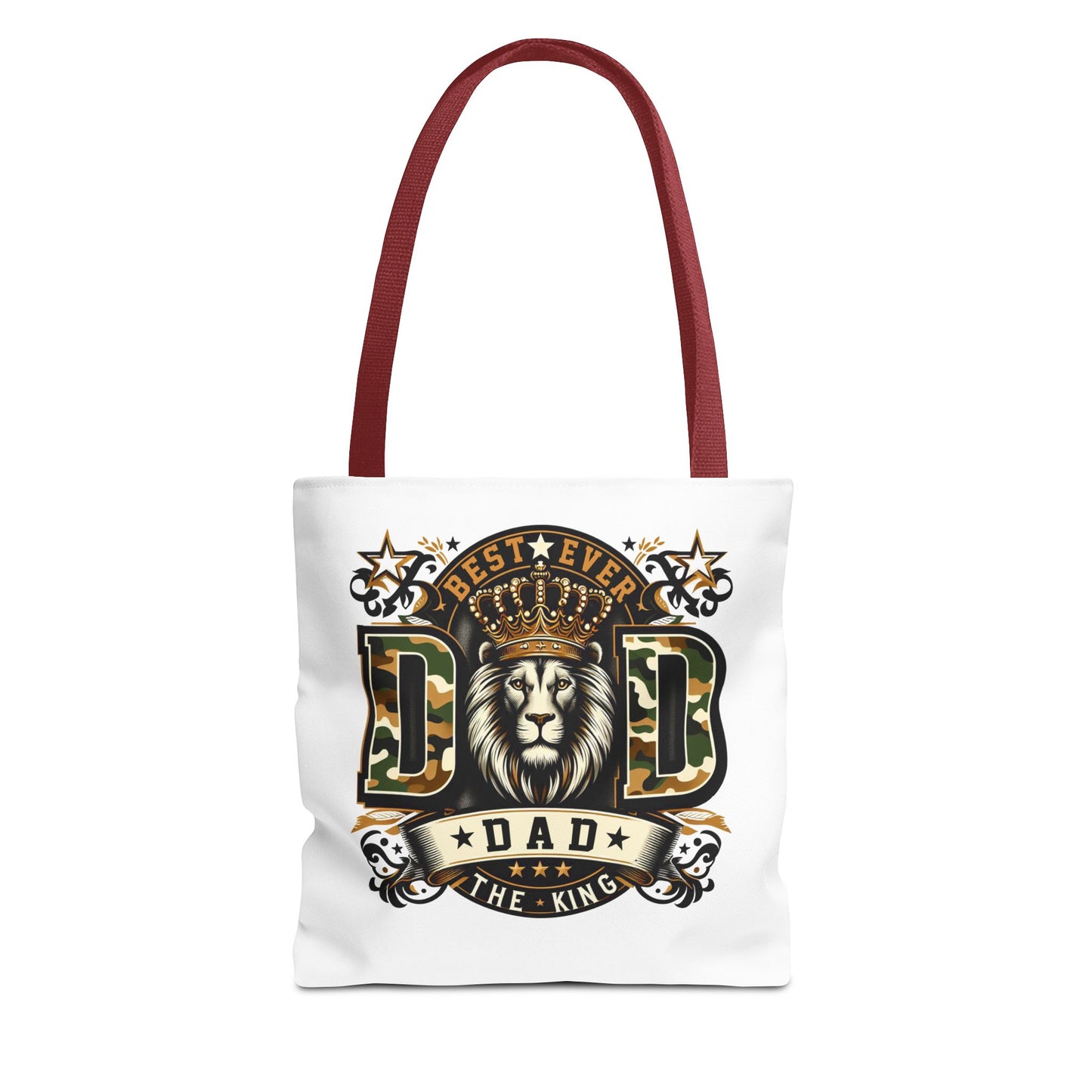 Best Ever Dad Tote Bag — 'Dad the King' Lion Crown Design, Father's Day Gift