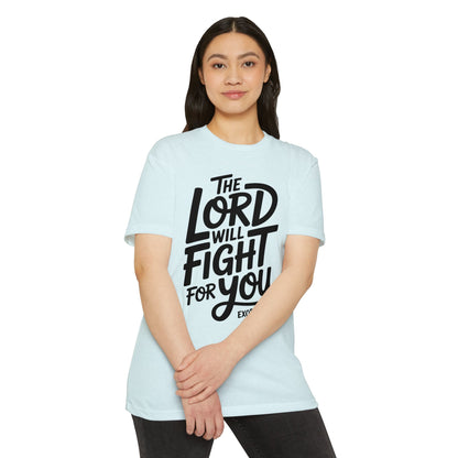 The Lord Will Fight For You T-Shirt — Inspirational Christian Scripture Tee (Exodus 14:14)