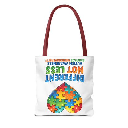 Autism Awareness Tote — "Different Not Less" Puzzle Heart
