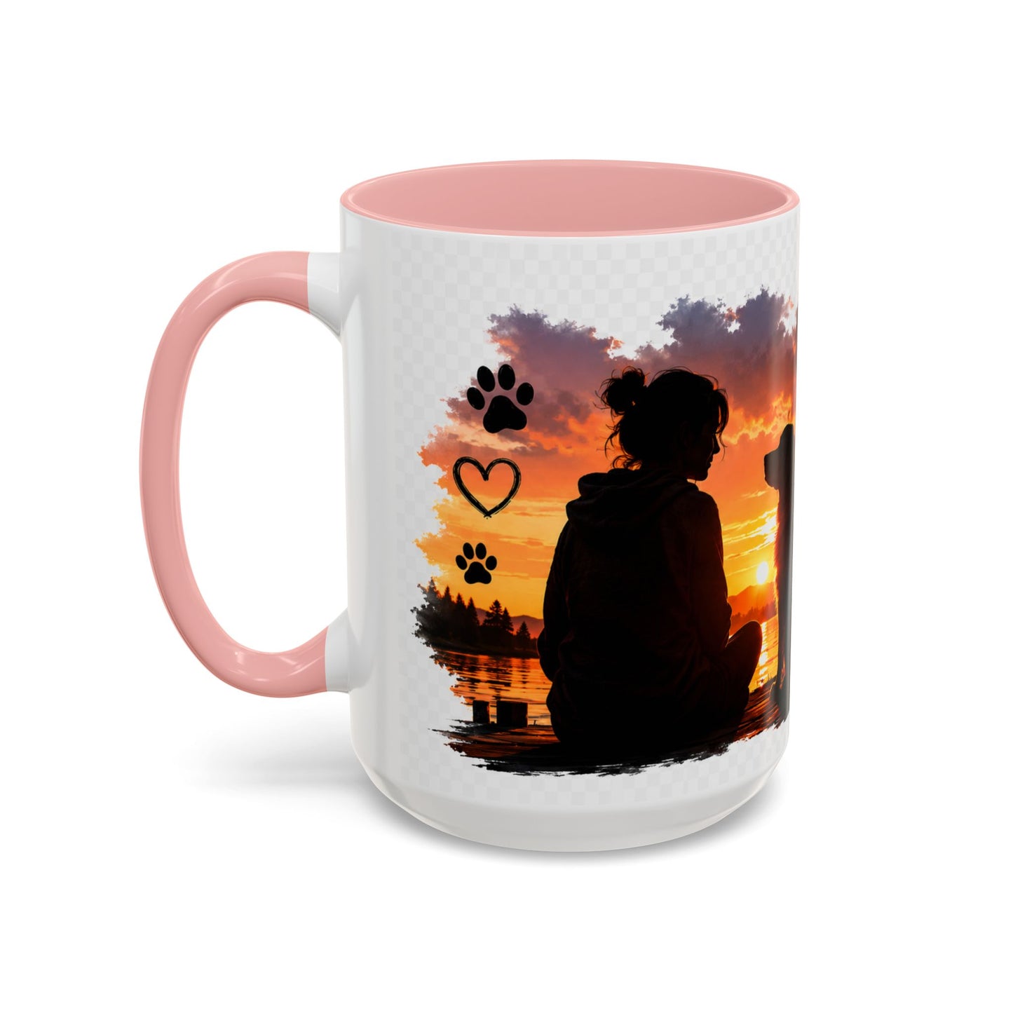 Dog Lover Coffee Mug - "A True Friend Leaves Paw Prints on Your Heart" Accent Mug (11/15oz)