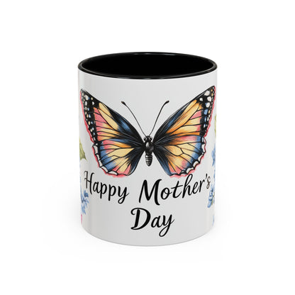 Mother's Day Butterfly Floral Accent Coffee Mug – "Happy Mother's Day"
