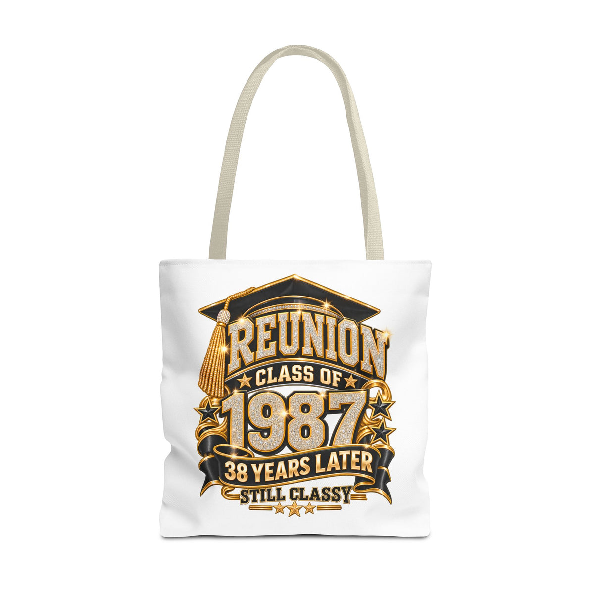 1987 Class Reunion Tote Bag — "Reunion Class of 1987: 38 Years Later Still Classy"