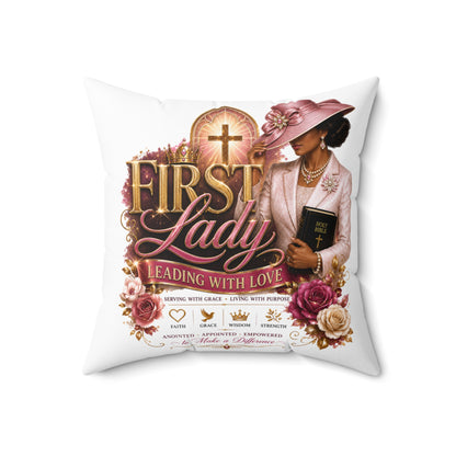 First Lady Decorative Pillow — 'First Lady: Leading With Love' Christian Accent Cushion