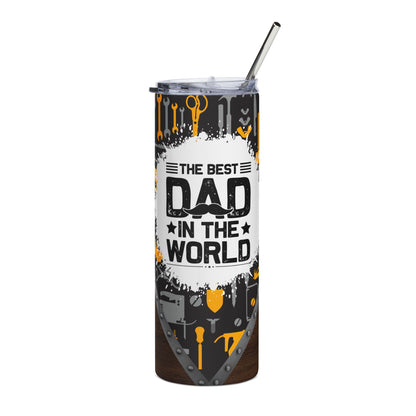 20oz Stainless Tumbler – “The Best Dad in the World” Tool-Themed Travel Cup