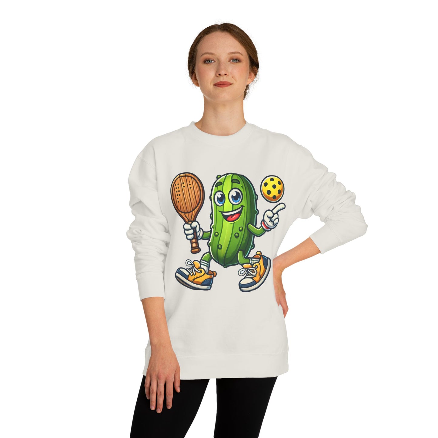 Pickle Pickleball Sweatshirt — Funny Pickle Playing Pickleball Crewneck