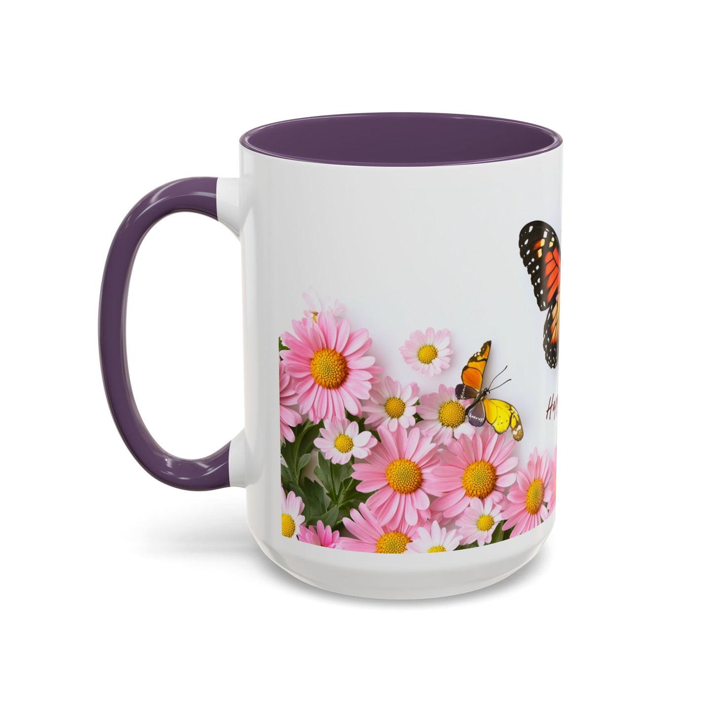 Mother's Day Butterfly Coffee Mug — "Happy Mother's Day" Floral 11/15oz Accent Mug